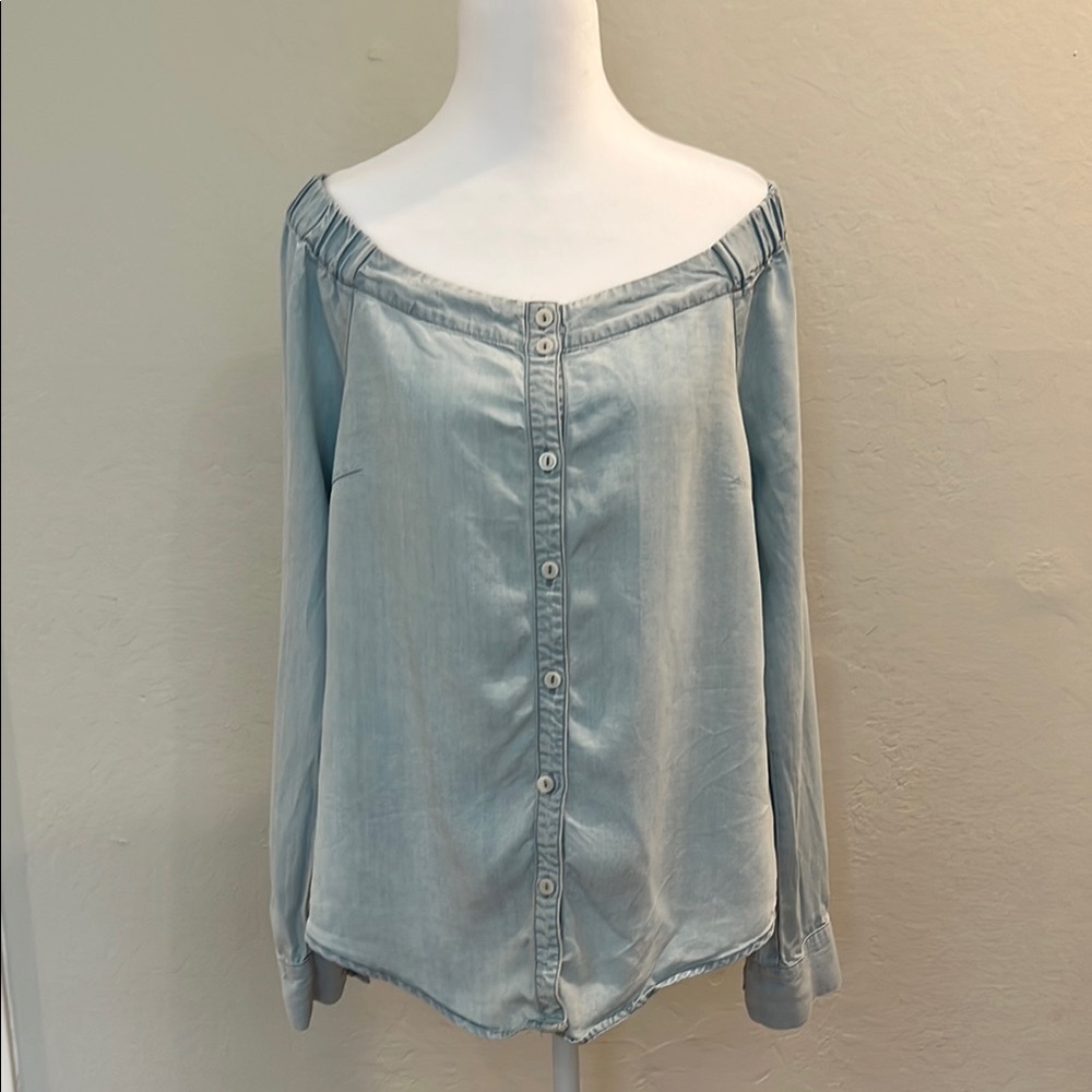 Sanctuary Blue Long Sleeve Relaxed Blouse